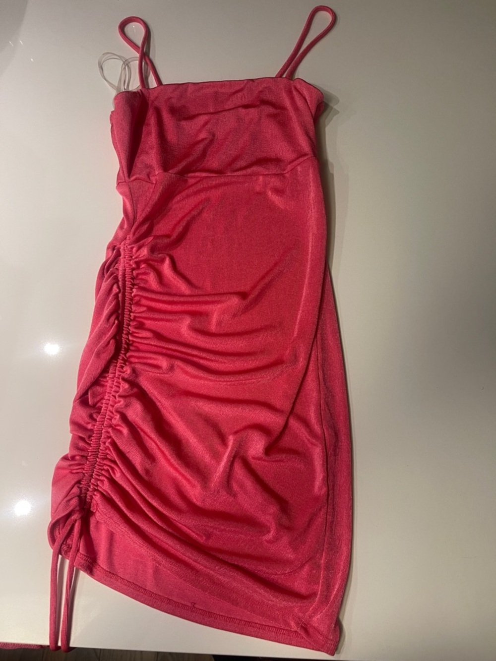 Women’s Pink Ruched Mini Dress - Unbranded